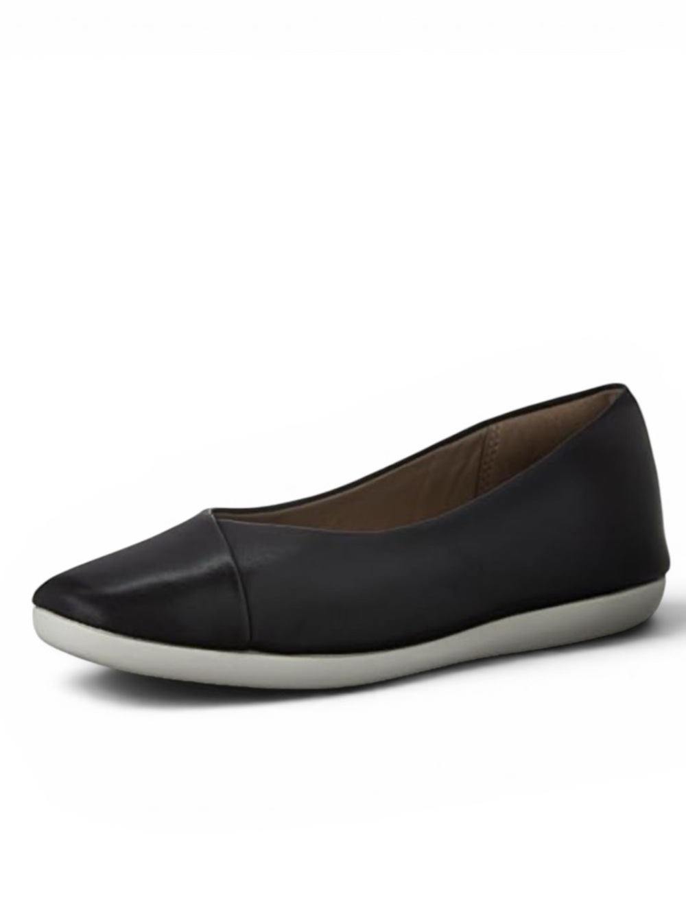 Clarks Black Leather Feature Fest Flats